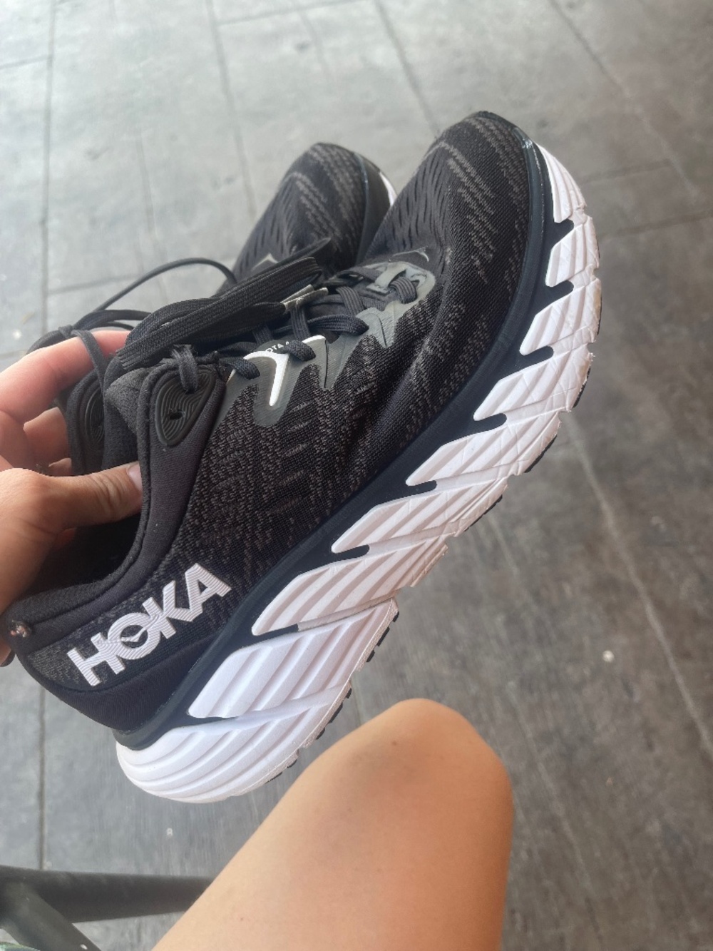 Hoka Gaviota 4 Black White Running Shoes Womens 8 wide